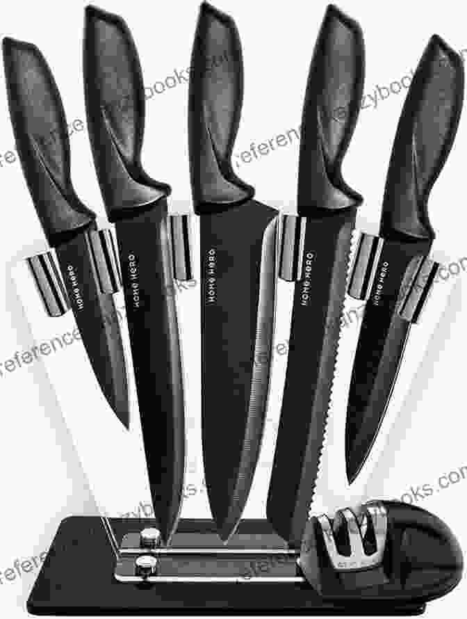 A Set Of Essential Kitchen Knives, Including A Chef's Knife, Paring Knife, And Serrated Knife. Electric Eats (Electric Eats: Putting Your Cooking Tools To Work 1)